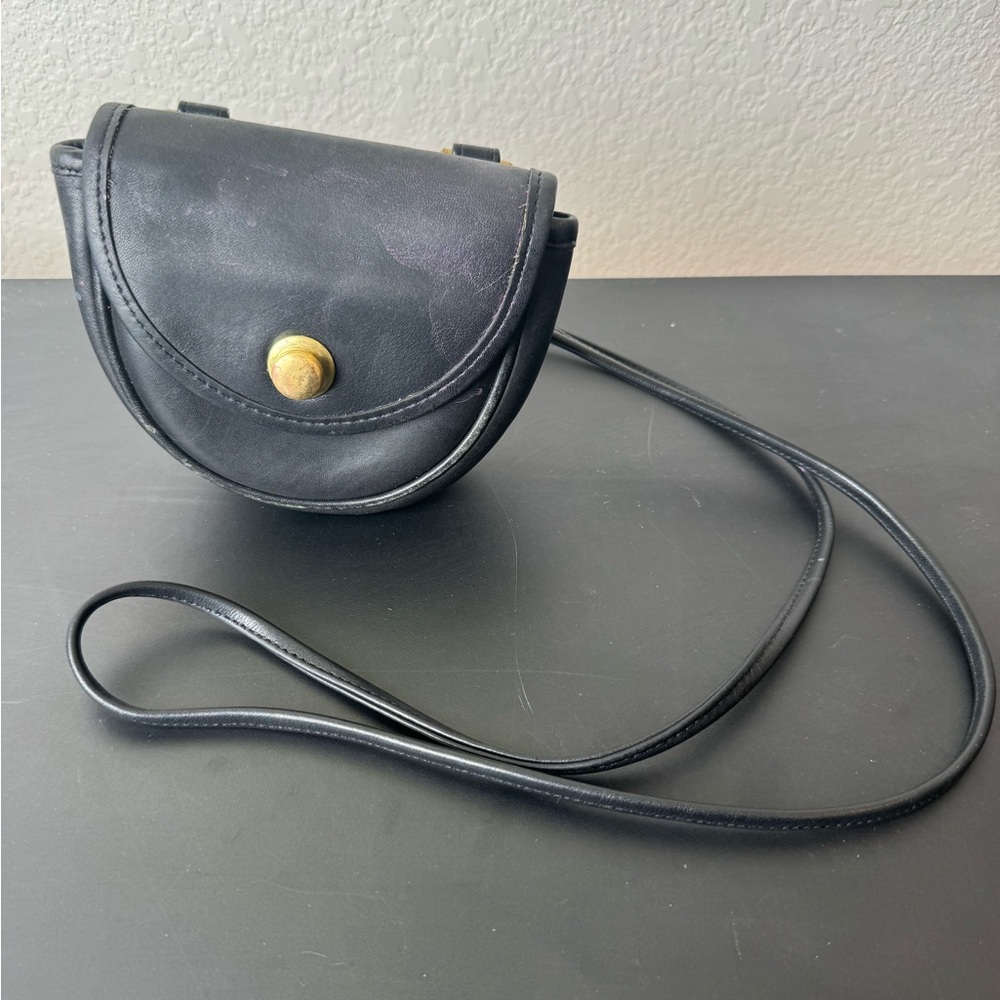 rare vintage coach - convertible leather crossbody belt bag